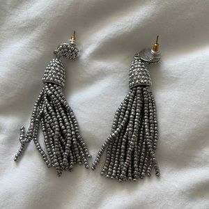 Silver Bauble Bar Earrings